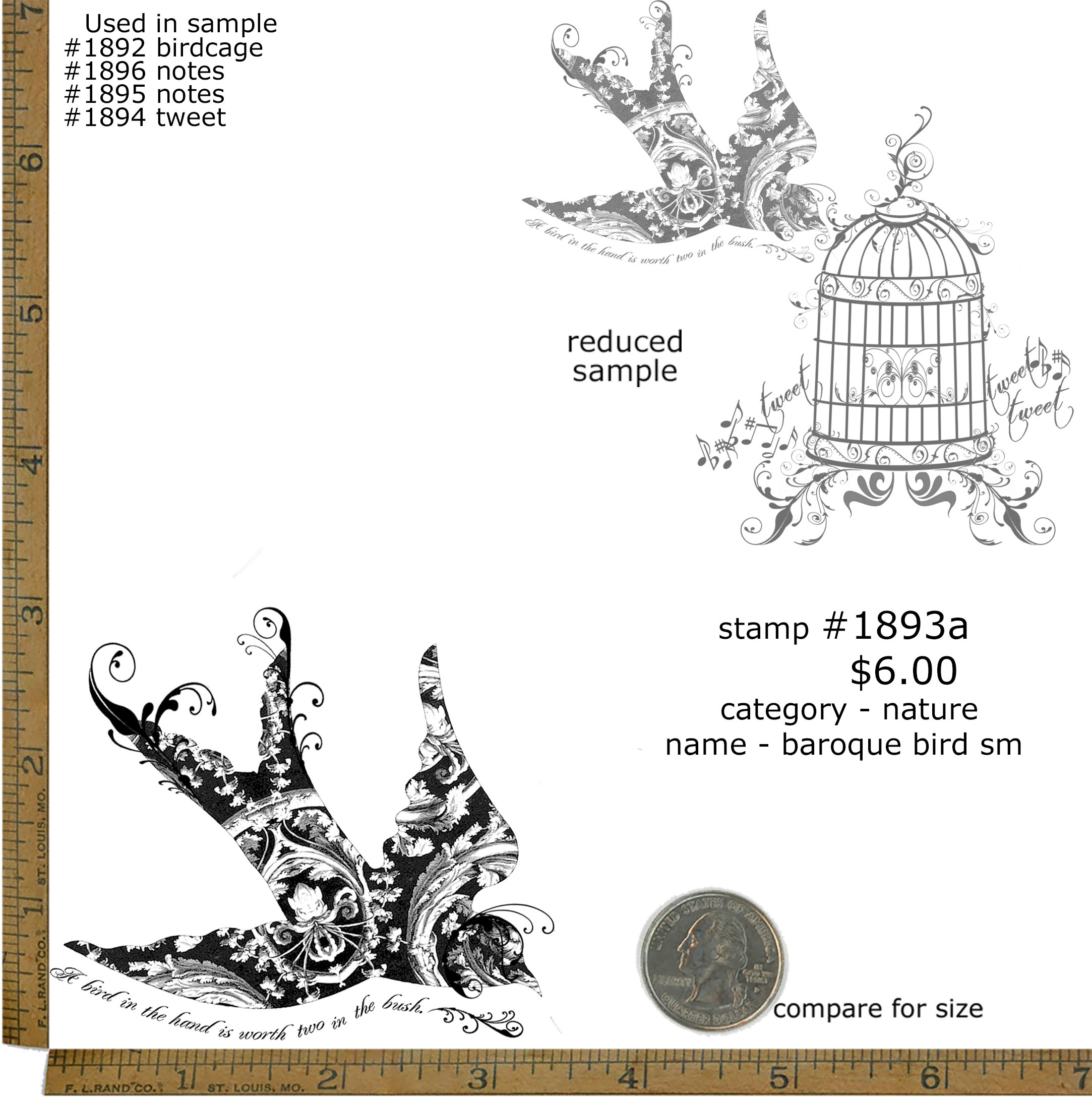 #1893a - Baroque Bird Sm - Nature